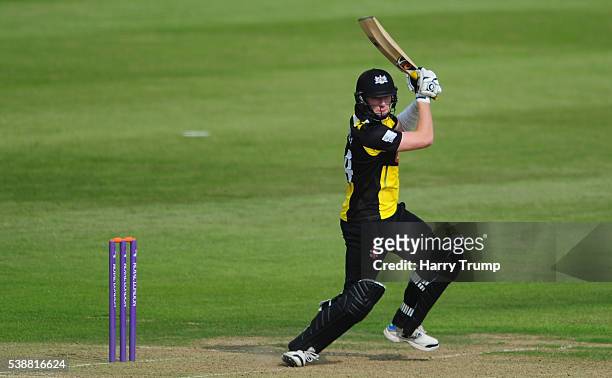 Liam Norwell of Gloucestershire cuts the ball during the Royal London One Day Cup match between Gloucestershire and Middlesex at the Brightside...