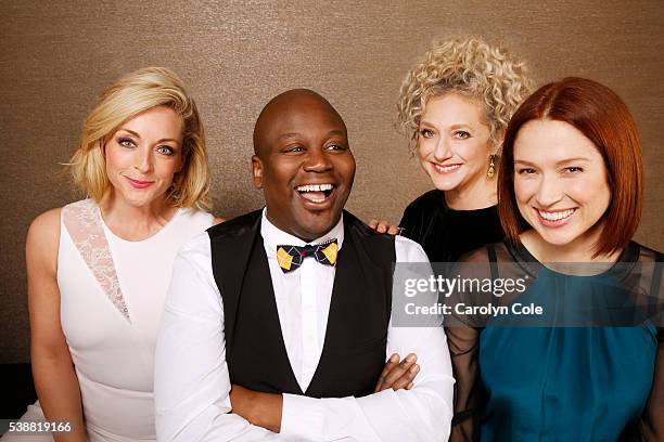 Stars of Netflix's 'Unbreakable Kimmy Schmidt' Jane Krakowski, Ellie Kemper, Carol Kane, and Tituss Burgess are photographed for Los Angeles Times on...