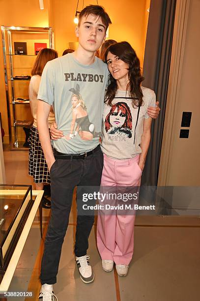 Bella Freud and son Jimmy attend the launch of Bella Freud's numbered edition collection of sunglasses with Cutler & Gross at her Chiltern Street...