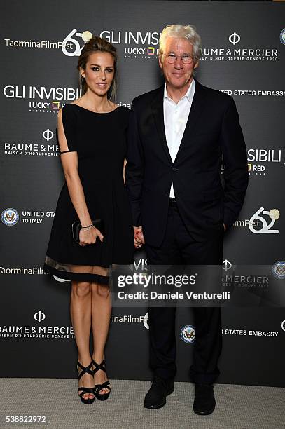 Alejandra Silva and actor Richard Gere attend the dinner hosted by Baume & Mercier to celebrate Richard Gere 'Time Out Of mind' on June 8, 2016 in...