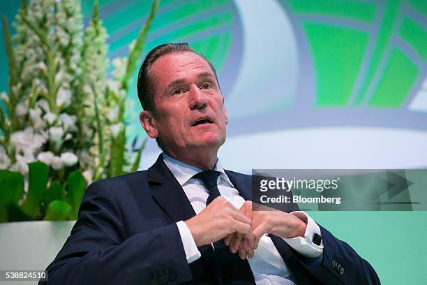 Mathias Doepfner, chief executive officer of Axel Springer SE, speaks during the Noah technology conference in Berlin, Germany, on Wednesday, June 8,...