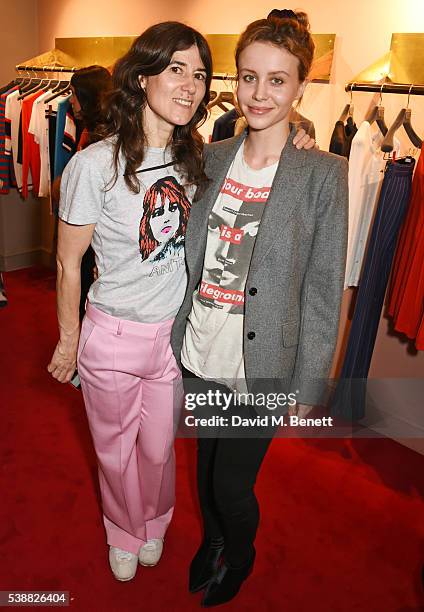 Bella Freud and Billie JD Porter attend the launch of Bella Freud's numbered edition collection of sunglasses with Cutler & Gross at her Chiltern...