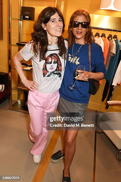 Bella Freud and Azzi Glasser attend the launch of Bella Freud's numbered edition collection of sunglasses with Cutler & Gross at her Chiltern Street...