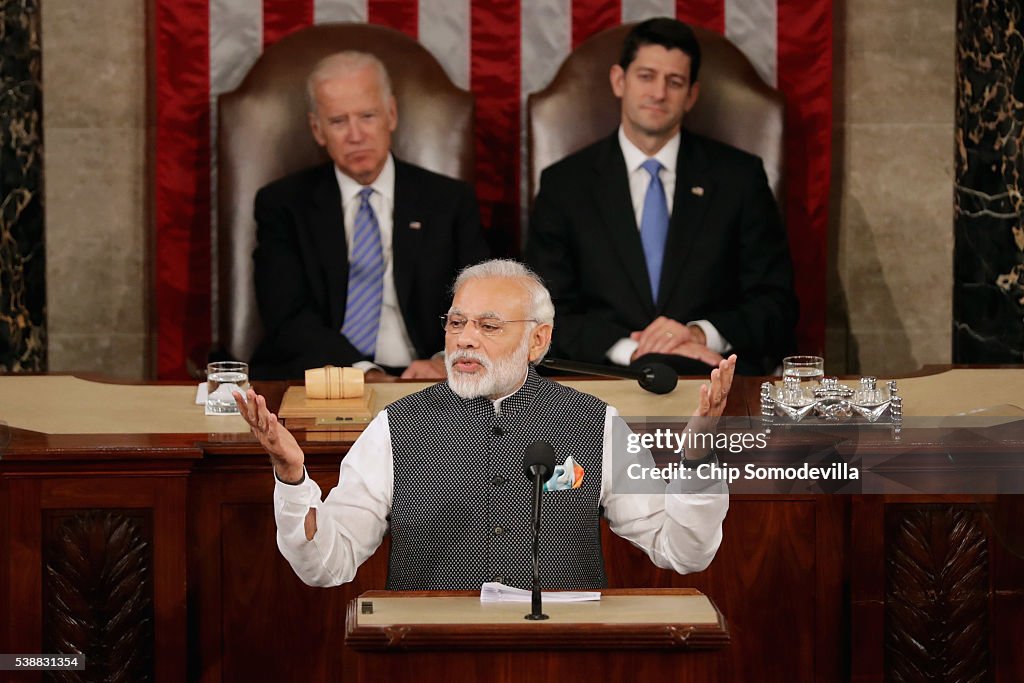 Indian Prime Minister Modi Addresses Joint Meeting Of Congress