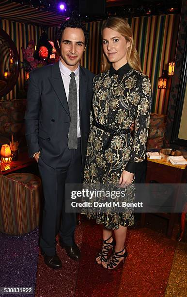 Zac Posen and Lady Kinvara Balfour attend Zac Posen's dinner to celebrate his first women's collection for Brooks Brothers at Loulou's on June 8,...