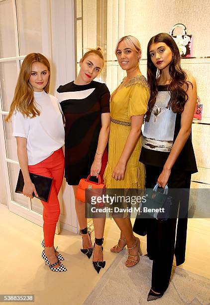 Niomi Smart, Becky Tong, Amber le Bon and Neelam Gill attend the opening of the House Of Dior on New Bond Street on June 8, 2016 in London, England.