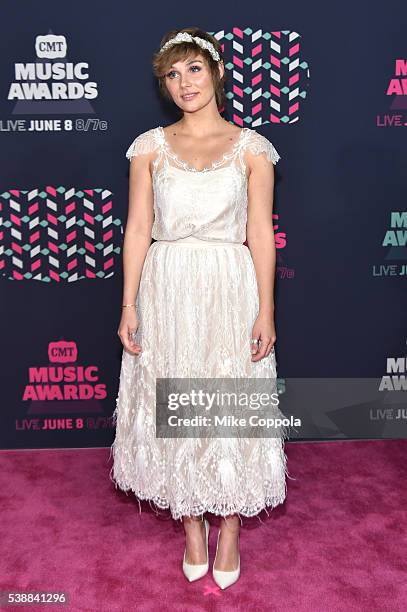 Actress Clare Bowen attends the 2016 CMT Music awards at the Bridgestone Arena on June 8, 2016 in Nashville, Tennessee.