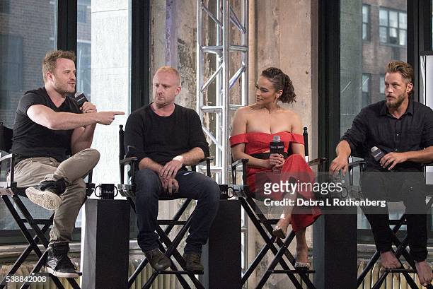 Rob Kazinsky, Ben Foster, Paula Patton and Travis Fimmel attend the AOL Speaker Series to discuss "Warcraft" at AOL Studios In New York on June 8,...