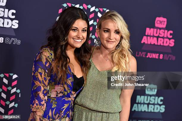 Alyssa Micaela and Jamie Lynn Spears attend the 2016 CMT Music awards at the Bridgestone Arena on June 8, 2016 in Nashville, Tennessee.