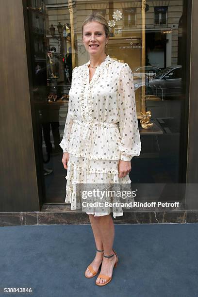 Actress Karine Viard attends the Opening of the Boutique Buccellati situated 1 Rue De La Paix in Paris, on June 8, 2016 in Paris, France.