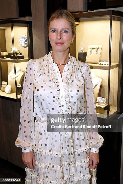 Actress Karine Viard attends the Opening of the Boutique Buccellati situated 1 Rue De La Paix in Paris, on June 8, 2016 in Paris, France.