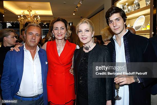Maria Cristina Buccellati, Wife of Italy's ambassador to France, Giada Magliano and her son attend the Opening of the Boutique Buccellati situated 1...