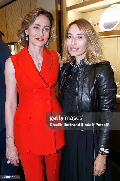 Maria Cristina Buccellati and Alexandra Golovanoff attend the Opening of the Boutique Buccellati situated 1 Rue De La Paix in Paris, on June 8, 2016...