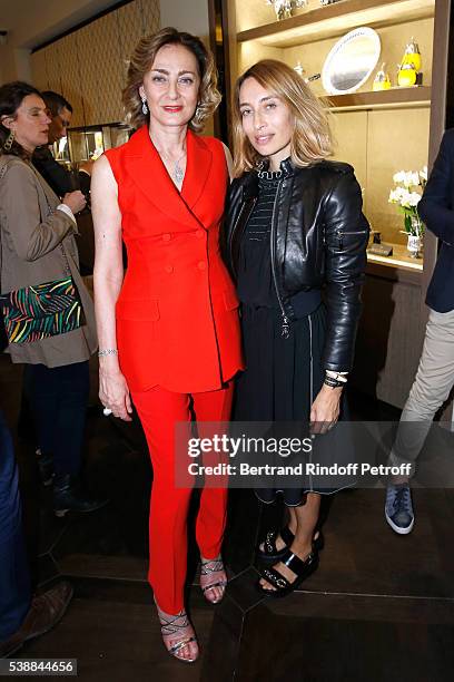 Maria Cristina Buccellati and Alexandra Golovanoff attend the Opening of the Boutique Buccellati situated 1 Rue De La Paix in Paris, on June 8, 2016...