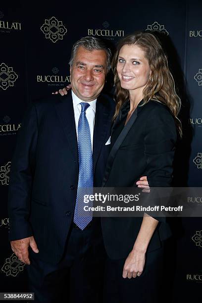 Andrea Buccellati and Malgosia Bella attend the Opening of the Boutique Buccellati situated 1 Rue De La Paix in Paris, on June 8, 2016 in Paris,...