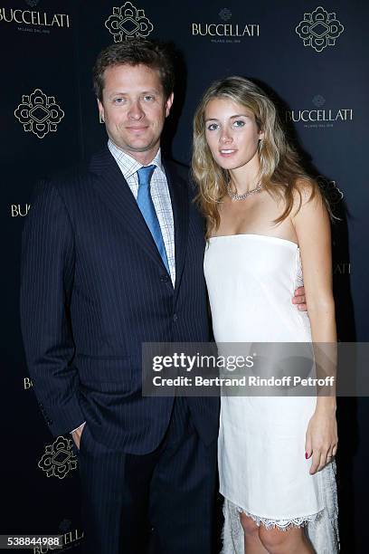 David Wildenstein and his wife Lucrezia Buccellati attend the Opening of the Boutique Buccellati situated 1 Rue De La Paix in Paris, on June 8, 2016...