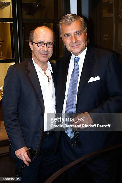 Sonia Rykiel, Jean-Marc Loubier and Andrea Buccellati attend the Opening of the Boutique Buccellati situated 1 Rue De La Paix in Paris, on June 8,...