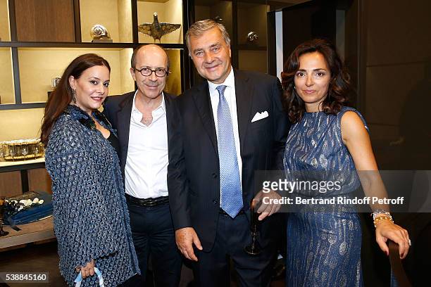 Sonia Rykiel, Jean-Marc Loubier with his wife Hedieh, Andrea Buccellati and Director of the Boutique, Beatrice Pinto attend the Opening of the...