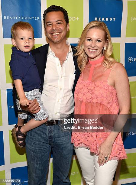 Personalities John Avlon and Margaret Hoover with their son attend Jessica and Jerry Seinfeld host GOOD+ Foundation's 2016 Bash Sponsored by...