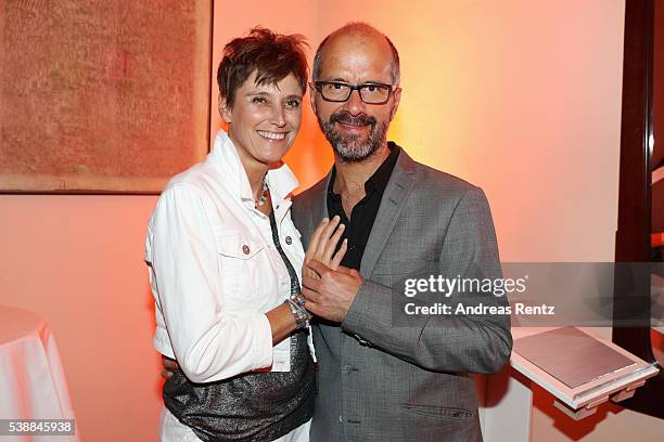 Christoph Maria Herbst and his wife Gisi Herbst attend the Film- und Medienstiftung NRW summer party on June 8, 2016 in Cologne, Germany.