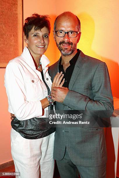 Christoph Maria Herbst and his wife Gisi Herbst attend the Film- und Medienstiftung NRW summer party on June 8, 2016 in Cologne, Germany.