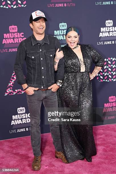 Dierks Bently and Elle King attend the 2016 CMT Music awards at the Bridgestone Arena on June 8, 2016 in Nashville, Tennessee.