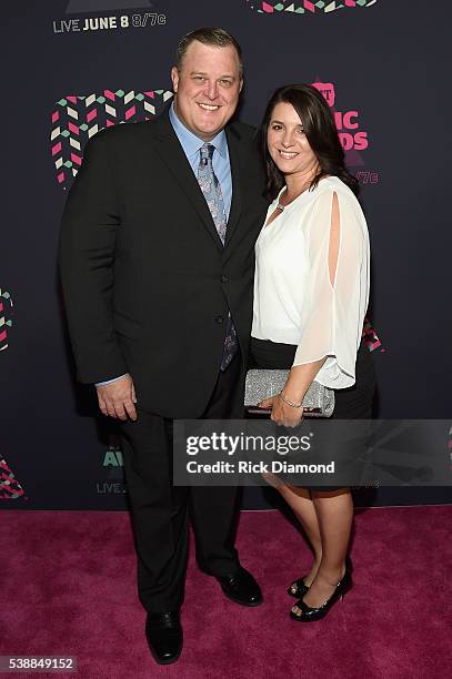 Comedian Billy Gardell and spouse Patty Gardell attends the 2016 CMT Music awards at the Bridgestone Arena on June 8, 2016 in Nashville, Tennessee.