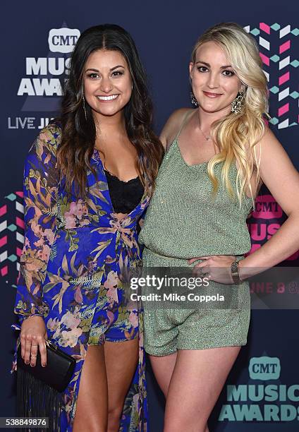 Singers Alyssa Micaela and Jamie Lynn Spears attend the 2016 CMT Music awards at the Bridgestone Arena on June 8, 2016 in Nashville, Tennessee.