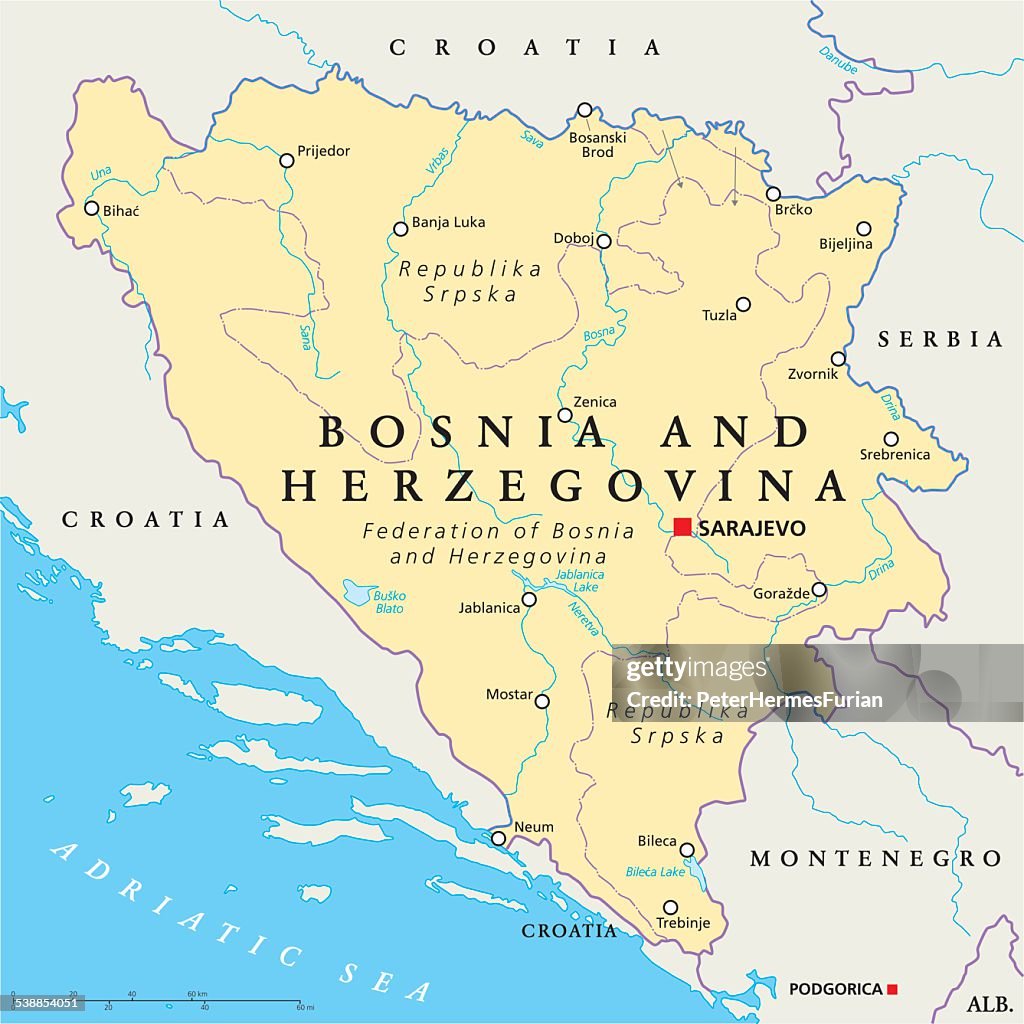 Bosnia And Herzegovina Political Map