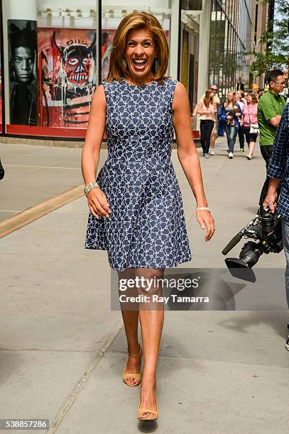 Television personality Hoda Kotb enters the "Today Show" taping at the NBC Rockefeller Center Studios on June 08, 2016 in New York City.