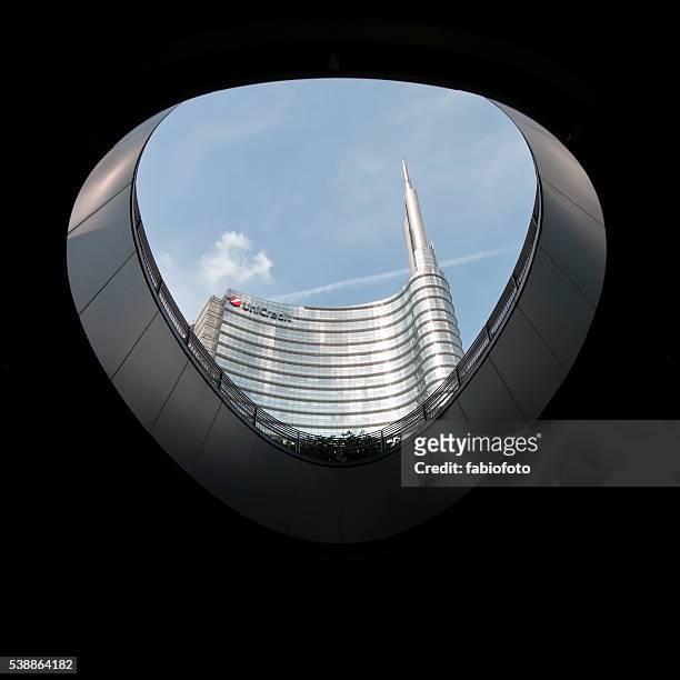 skyscraper in milan - unicredit stock pictures, royalty-free photos & images