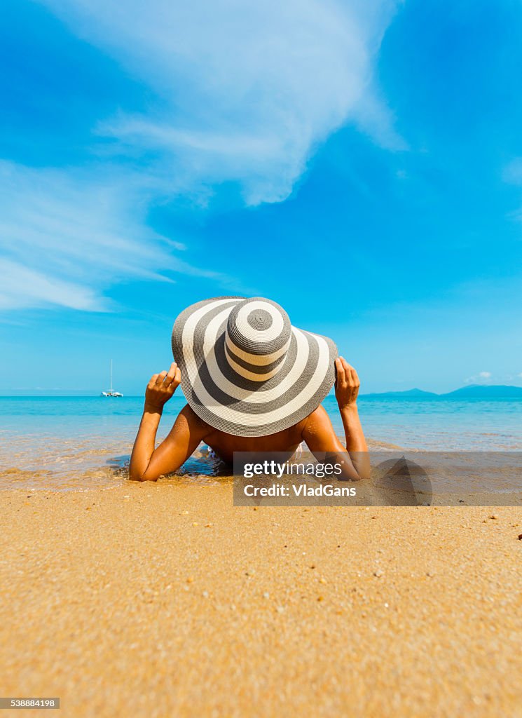 Woman at tropical beach