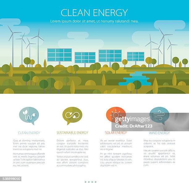 ilustrações de stock, clip art, desenhos animados e ícones de conceito de energia limpa - painel solar