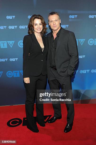 Erica Durance and Michael Shanks attend CTV Upfronts 2016 at Sony Centre for the Performing Arts on June 8, 2016 in Toronto, Canada.