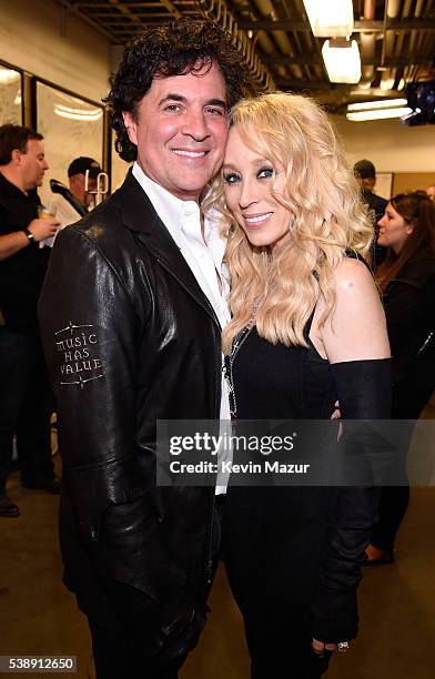 Big Machine Label Group's Scott Borchetta and Sandi Spika Borchetta attend the 2016 CMT Music awards at the Bridgestone Arena on June 8, 2016 in...