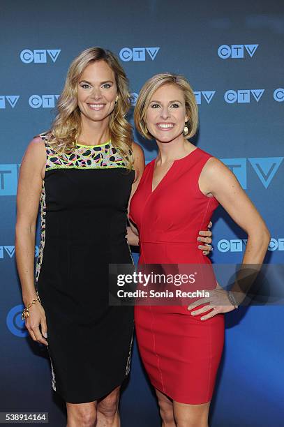 Jennifer Hedger and Tessa Bonhomme attend CTV Upfronts 2016 at Sony Centre for the Performing Arts on June 8, 2016 in Toronto, Canada.