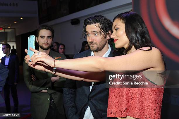 Landon Liboiron, Allan Hawco and Jessica Matten attend CTV Upfronts 2016 at Sony Centre for the Performing Arts on June 8, 2016 in Toronto, Canada.