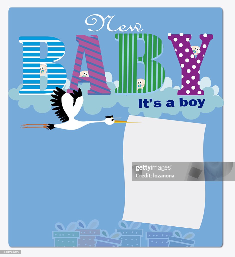 New baby it is a  boy invitation