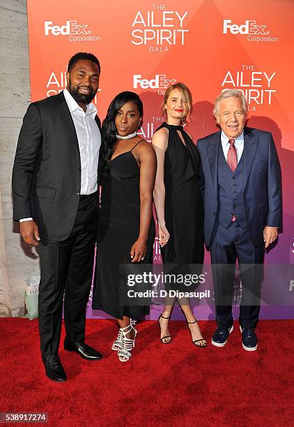 Jerod Mayo, Chantel Rostant, Ricki Lander, and Robert Kraft attend the 2016 Ailey Spirit Gala at David H. Koch Theater at Lincoln Center on June 8,...