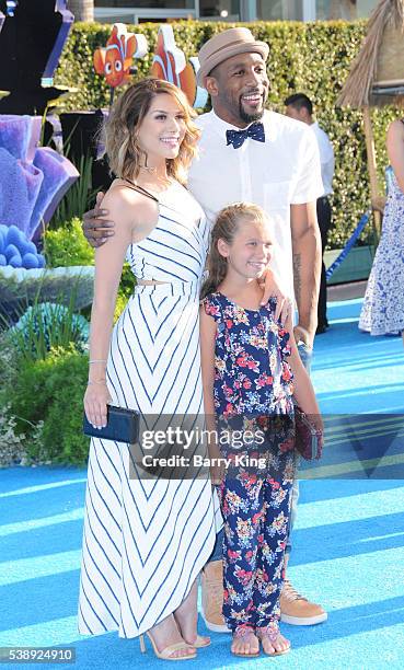 Personality/dancer Allison Holker, daughter Weslie Fowler and dancer/tv personality Stephen 'tWitch' Boss attend the world premiere of Disney-Pixar's...