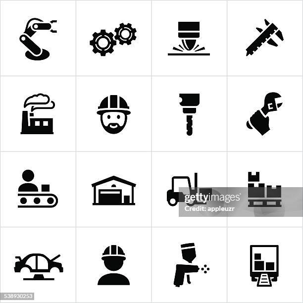 manufacturing icons - palette stock illustrations