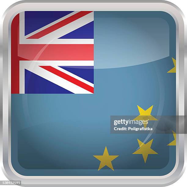 glänzend-schaltfläche-flagge von tuvalu - tuvalu stock-grafiken, -clipart, -cartoons und -symbole