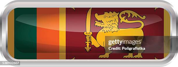 glossy button - flag of sri lanka - rectangle button stock illustrations