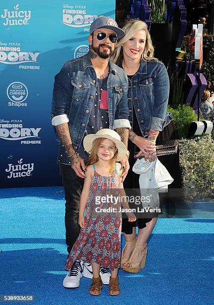 McLean, wife Rochelle Deanna Karidis and daughter Ava Jaymes McLean attend the premiere of "Finding Dory" at the El Capitan Theatre on June 8, 2016...