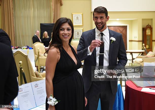 Olympic champion Michael Phelps for the attends a fundraiser for the North Baltimore Aquatic Club on April 9, 2016 in White Marsh, MD.