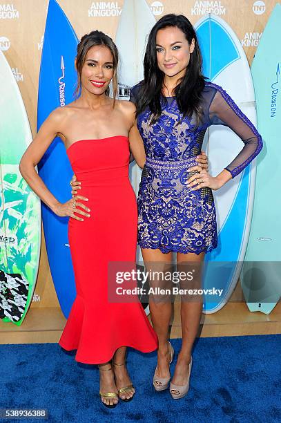 Actresses Daniella Alonso and Christina Ochoa attend the premiere of TNT's "Animal Kingdom" at The Rose Room on June 8, 2016 in Venice, California.