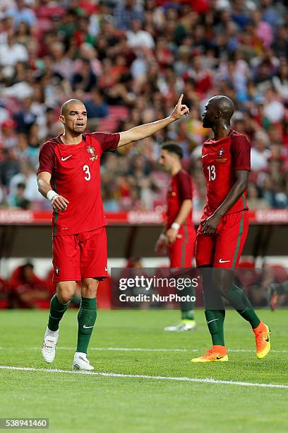 Portugals defender Pepe in action during international friendly match between Portugal and Estonia in preparation for the Euro 2016 at Estadio da Luz...