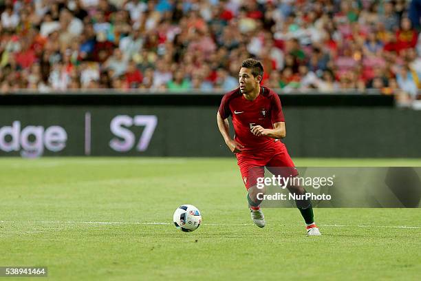 Portugals defender Raphael Guerreiro in action during international friendly match between Portugal and Estonia in preparation for the Euro 2016 at...