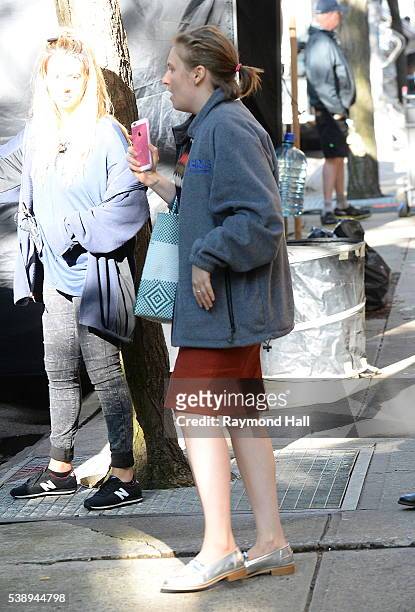 Actress Lena Dunham is seen walking in Soho on June 8, 2016 in New York City.