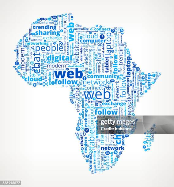 africa technology and internet word cloud - word cloud stock illustrations